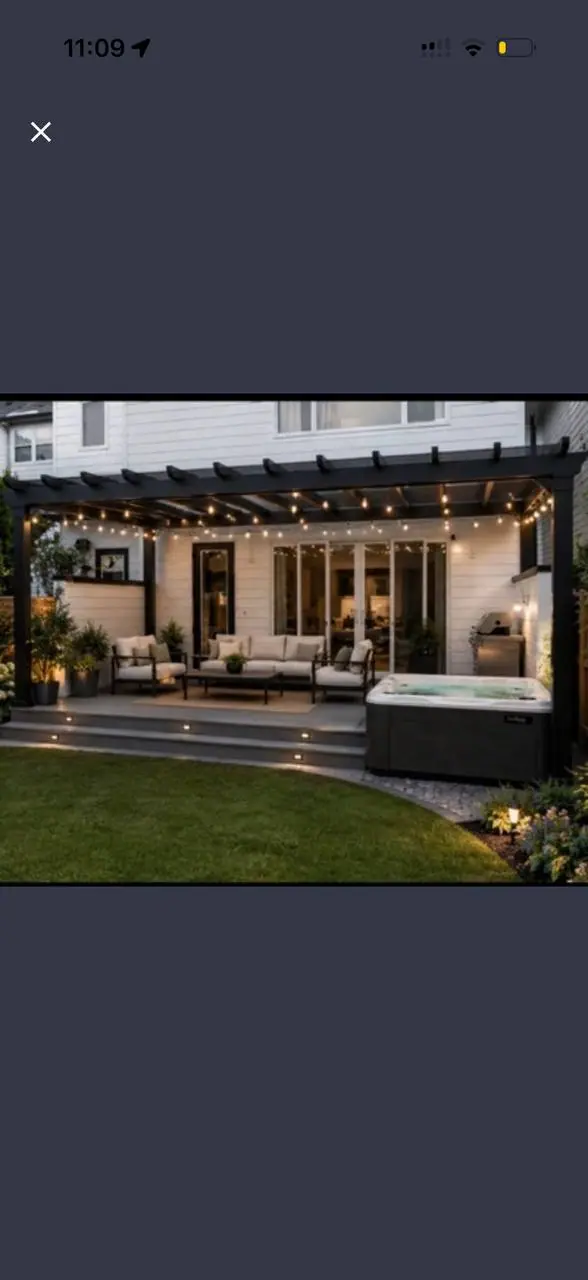 Combo project. Composite deck, pergola, hot tub pad, garden bed – photo 9