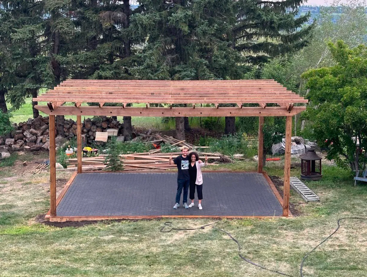 Combo project. Pergola, paving stones – photo 1