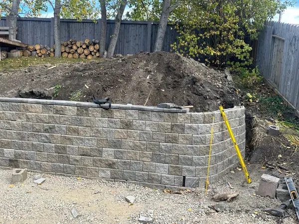 Combo project. Retaining wall, paving stones, firepit – photo 6