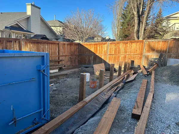 Combo project. Wood retaining wall, paving stones, firepit, leveling – photo 9