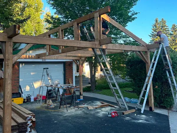 Wood Carport with shingle roof – photo 2
